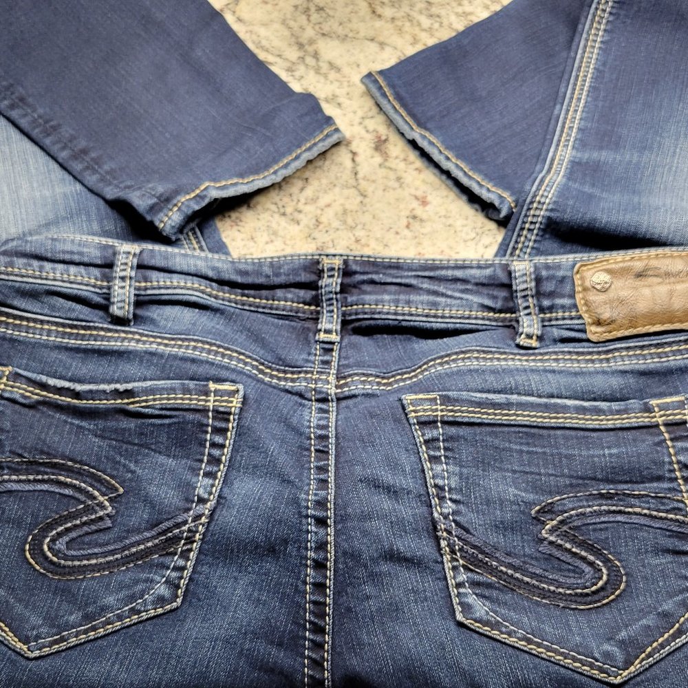 Silver Jeans Womens Suki High Super Skinny Dark Navy Blue Denim Size W 34 x 31